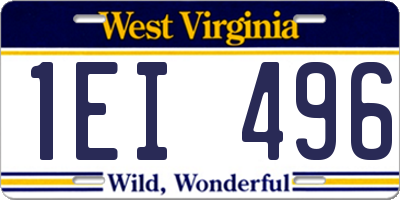 WV license plate 1EI496