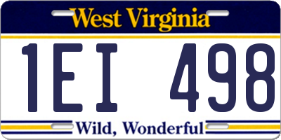 WV license plate 1EI498