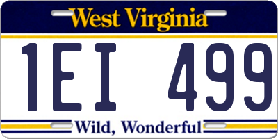 WV license plate 1EI499
