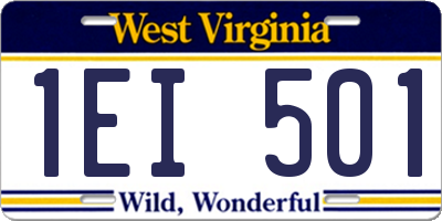 WV license plate 1EI501