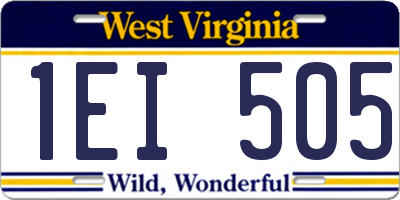 WV license plate 1EI505