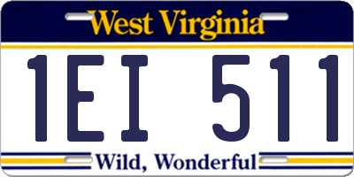 WV license plate 1EI511