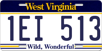 WV license plate 1EI513