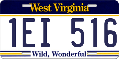 WV license plate 1EI516