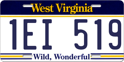 WV license plate 1EI519