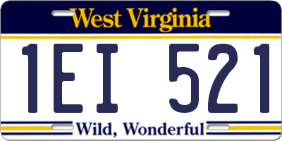 WV license plate 1EI521