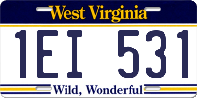 WV license plate 1EI531
