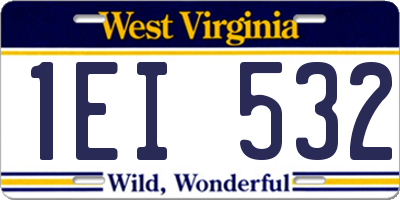 WV license plate 1EI532