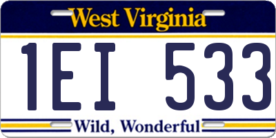 WV license plate 1EI533