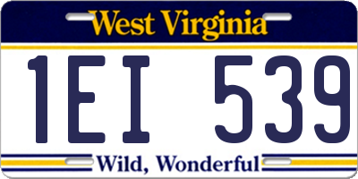 WV license plate 1EI539
