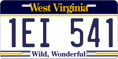 WV license plate 1EI541