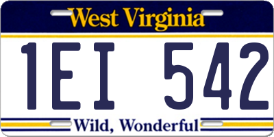 WV license plate 1EI542