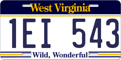 WV license plate 1EI543
