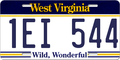 WV license plate 1EI544
