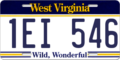 WV license plate 1EI546