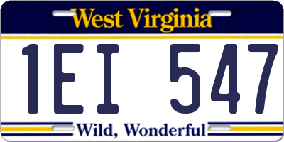 WV license plate 1EI547