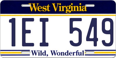 WV license plate 1EI549