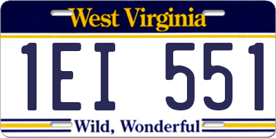 WV license plate 1EI551