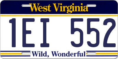WV license plate 1EI552