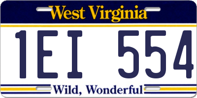 WV license plate 1EI554