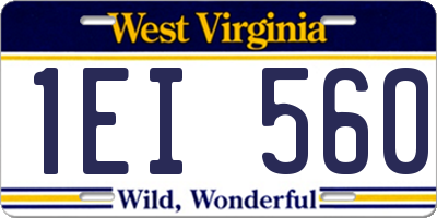 WV license plate 1EI560