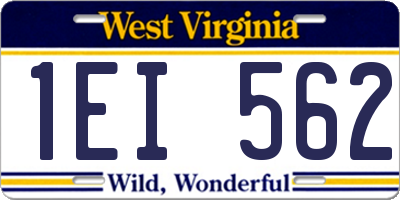 WV license plate 1EI562