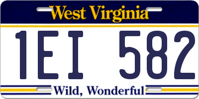 WV license plate 1EI582