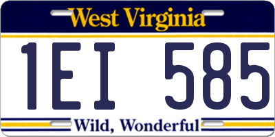 WV license plate 1EI585