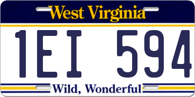 WV license plate 1EI594