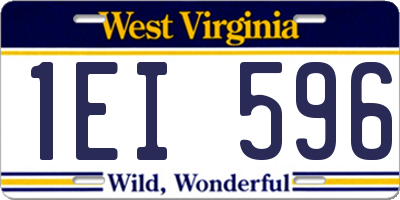 WV license plate 1EI596