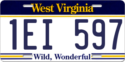 WV license plate 1EI597