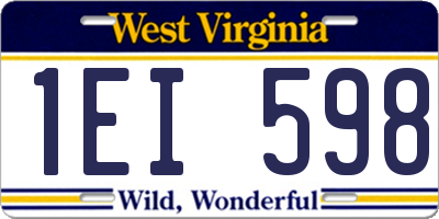 WV license plate 1EI598