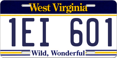 WV license plate 1EI601