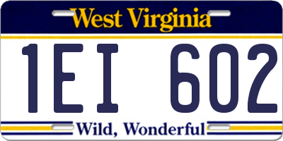 WV license plate 1EI602