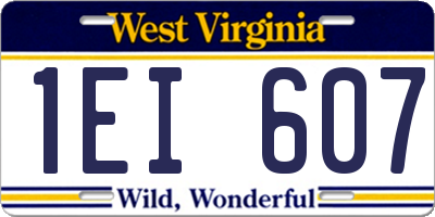 WV license plate 1EI607