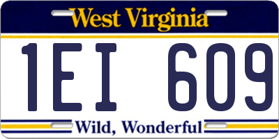 WV license plate 1EI609