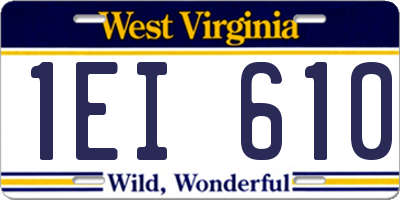 WV license plate 1EI610