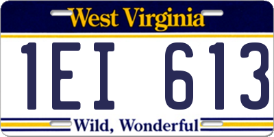 WV license plate 1EI613