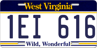 WV license plate 1EI616