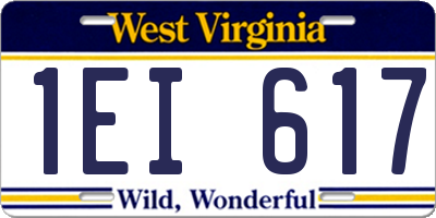 WV license plate 1EI617