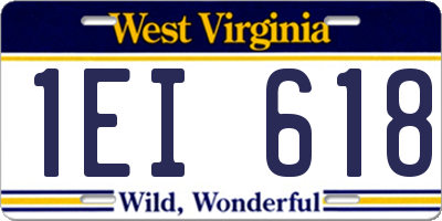 WV license plate 1EI618
