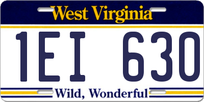WV license plate 1EI630