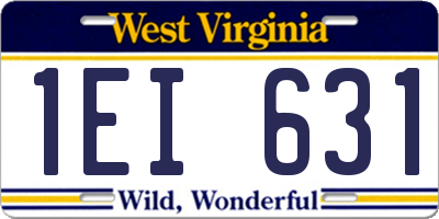 WV license plate 1EI631