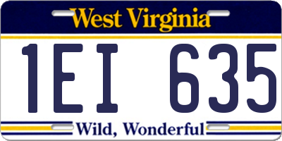WV license plate 1EI635