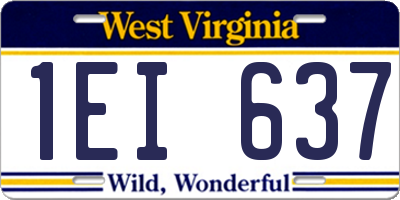 WV license plate 1EI637