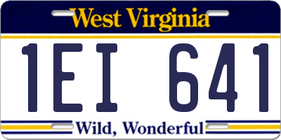 WV license plate 1EI641