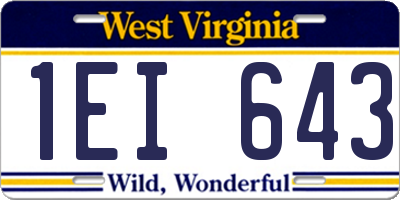 WV license plate 1EI643