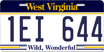 WV license plate 1EI644