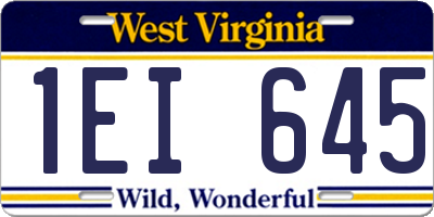 WV license plate 1EI645