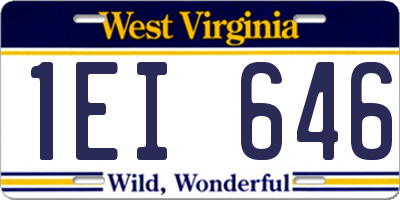 WV license plate 1EI646